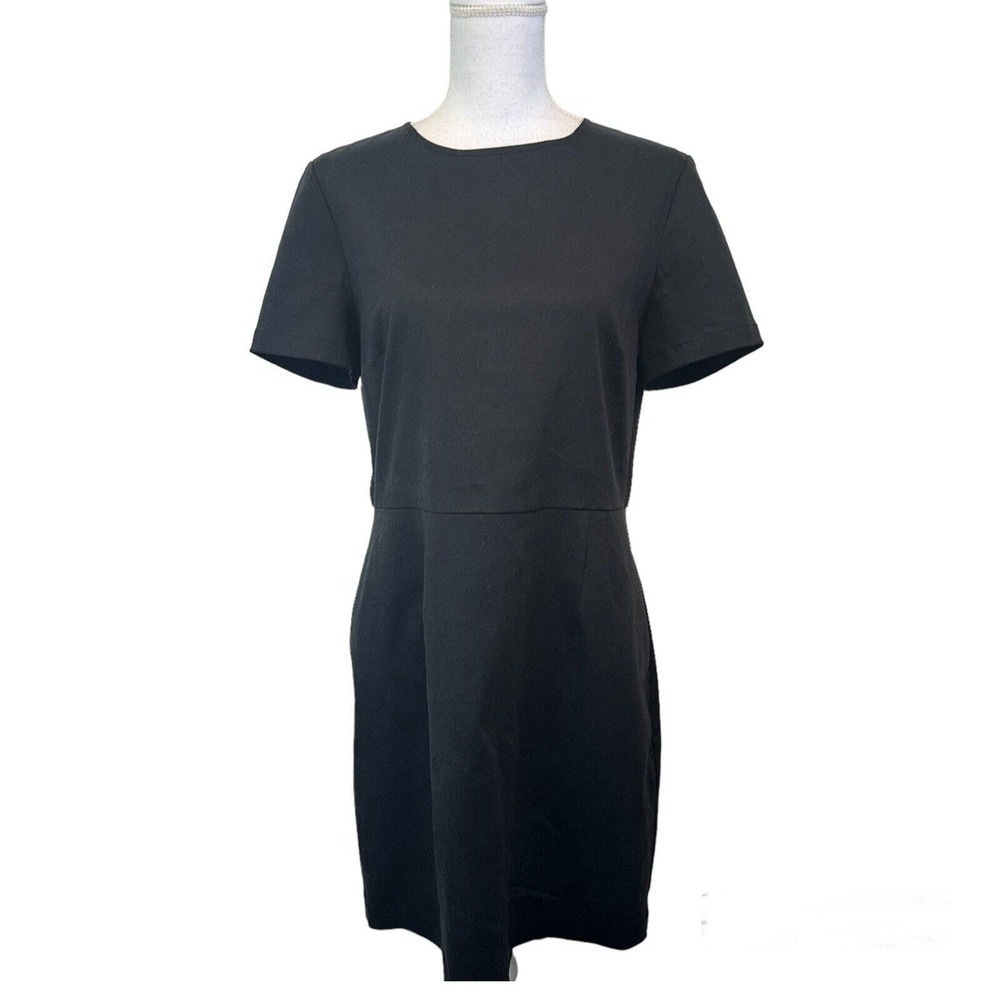 VETTA Capsule Womens Dress Sheath Black Short‎ Sleeve Essential Size Large